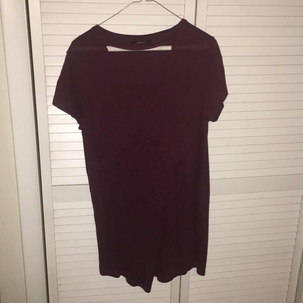 Maroon T-shirt Dress